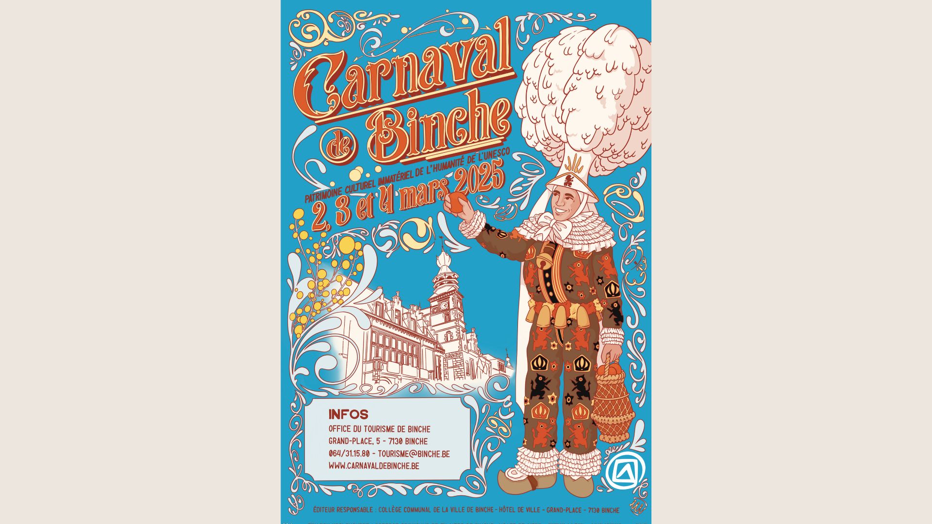 Binche : l'affiche du carnaval 2025 a été dévoilée