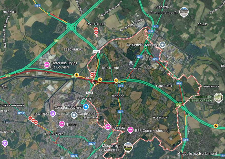 Manage : un soulèvement de chaussée sur l'E42 entraîne d'importantes files
