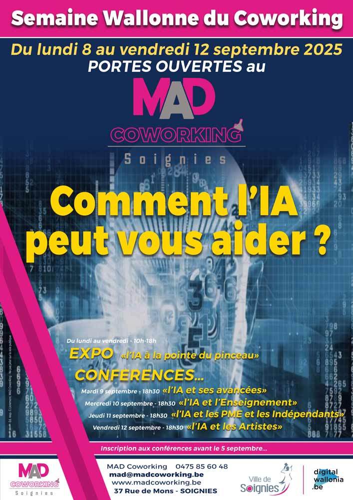 Coworking : l'IA au centre de la semaine portes ouvertes à Soignies