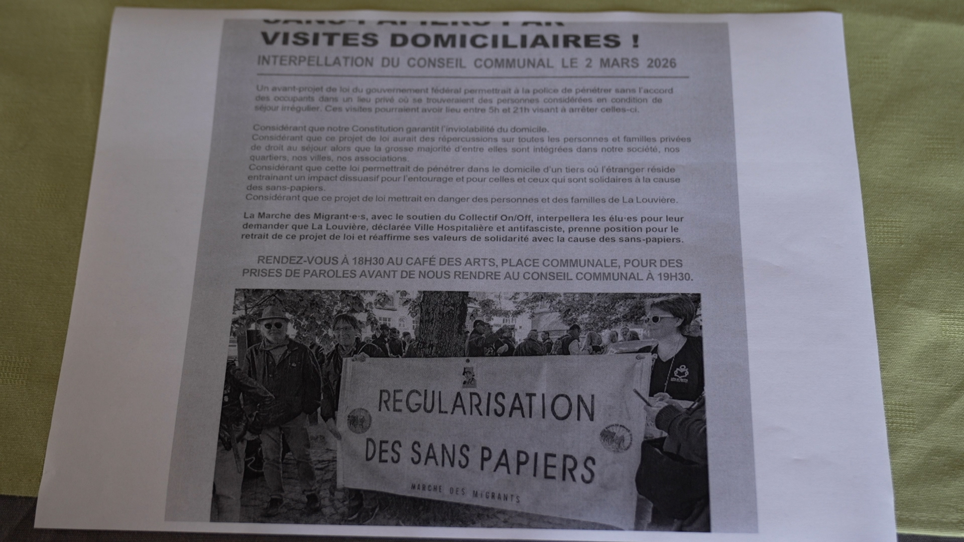 La Louvière : contre les visites domiciliaires