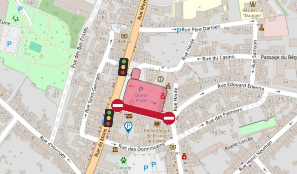 Braine-le-Comte : fermeture de la Grand-Place ce vendredi 13 février