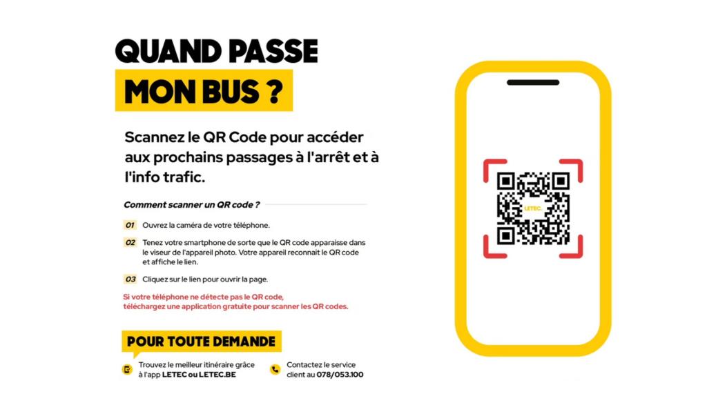 TEC : des fiches QR Code aux arrêts de bus