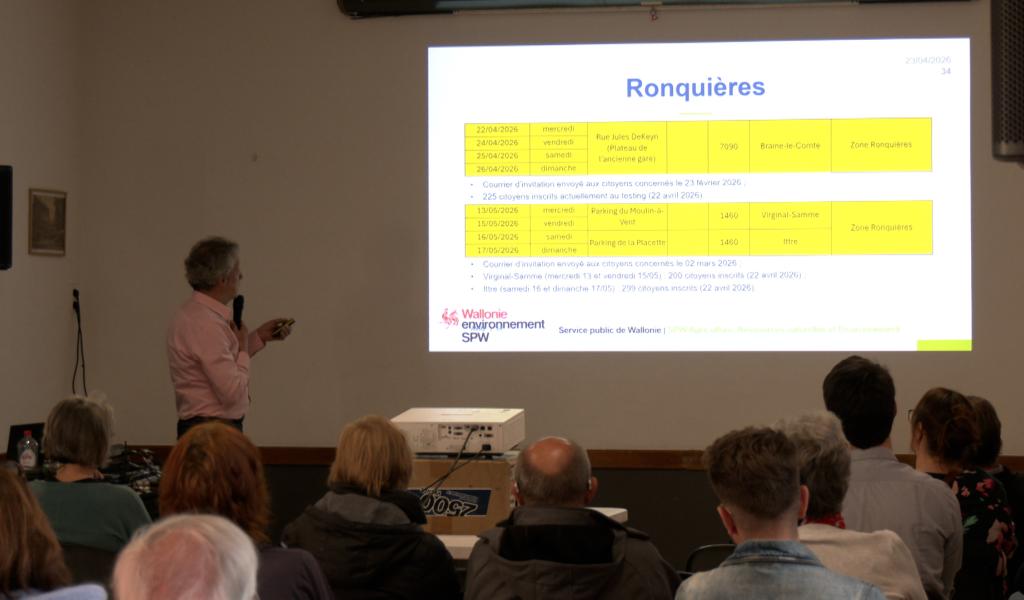 Ronquières/PFAS: les résultats de l'enquête, le mystère des œufs auto-produits contaminés et la qualité de l'eau du robinet au programme de la présentation des experts