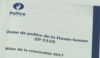 Police: bilan 2017 de la criminalité dans la zone Haute Senne