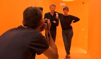 Virginie Hocq et David Greuse en visite au théâtre de La Louvière !