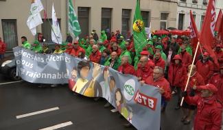 La Louvière : Manifestation contre la réforme des pensions