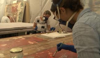 Soissons: restauration des fresques romaines du musée de Mariemont  