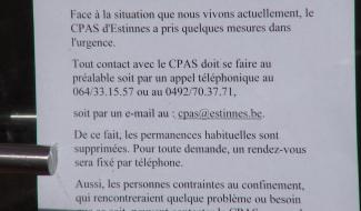 Estinnes : aides supra communales COVID, pour le moment au CPAS