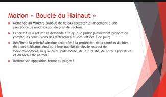 Ecaussinnes : une nouvelle motion contre la Boucle du Hainaut