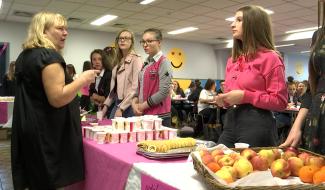 Binche : un p'tit déj' tout rose