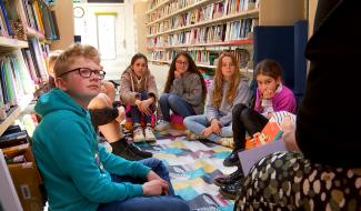 Un bibliobus pour un pique-nique
