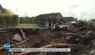 Casteau : l'effondrement de voirie dû aux pluies ?