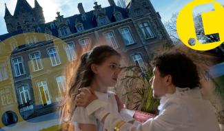 Le Point C : théâtre au château, les répétitions d'un spectacle ambulatoire.