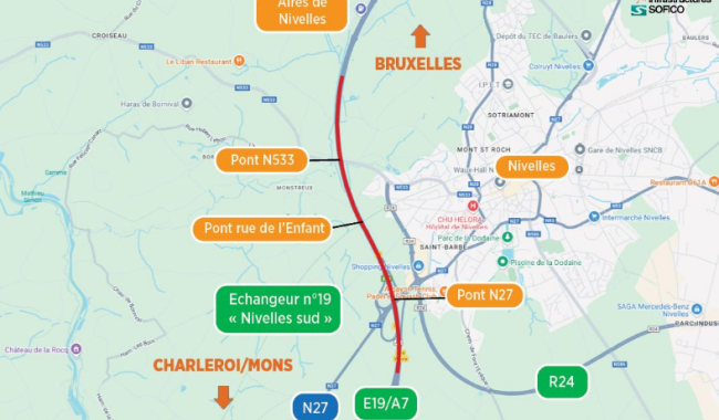 E19/A7 : la commune de Seneffe demande des mesures pour réduire l’impact des travaux