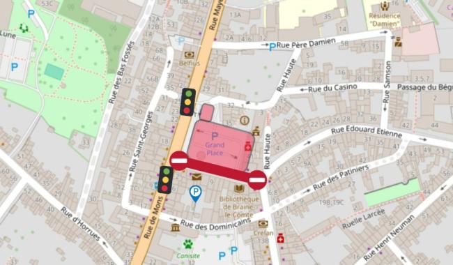Braine-le-Comte : la Grand Place sera fermée ce vendredi 13 février