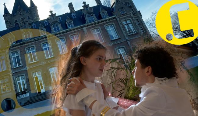 Le Point C : théâtre au château, les répétitions d'un spectacle ambulatoire.