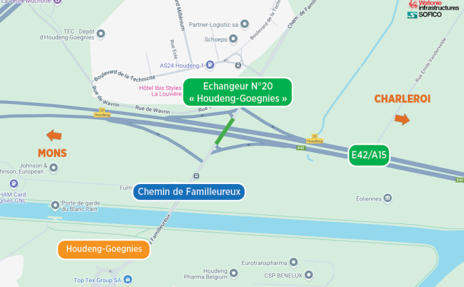 E42/A15 : fin des réparations de l’étanchéité du pont de l’échangeur n°20 "Houdeng-Goegnies"